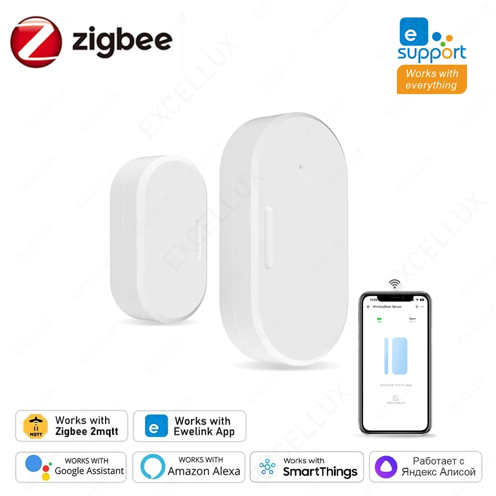 ZigBee Smart Door Sensor Door Open Closed Detectors Smart Home Security Protection EWelink Control Via Alexa Google Home Z2MQTT