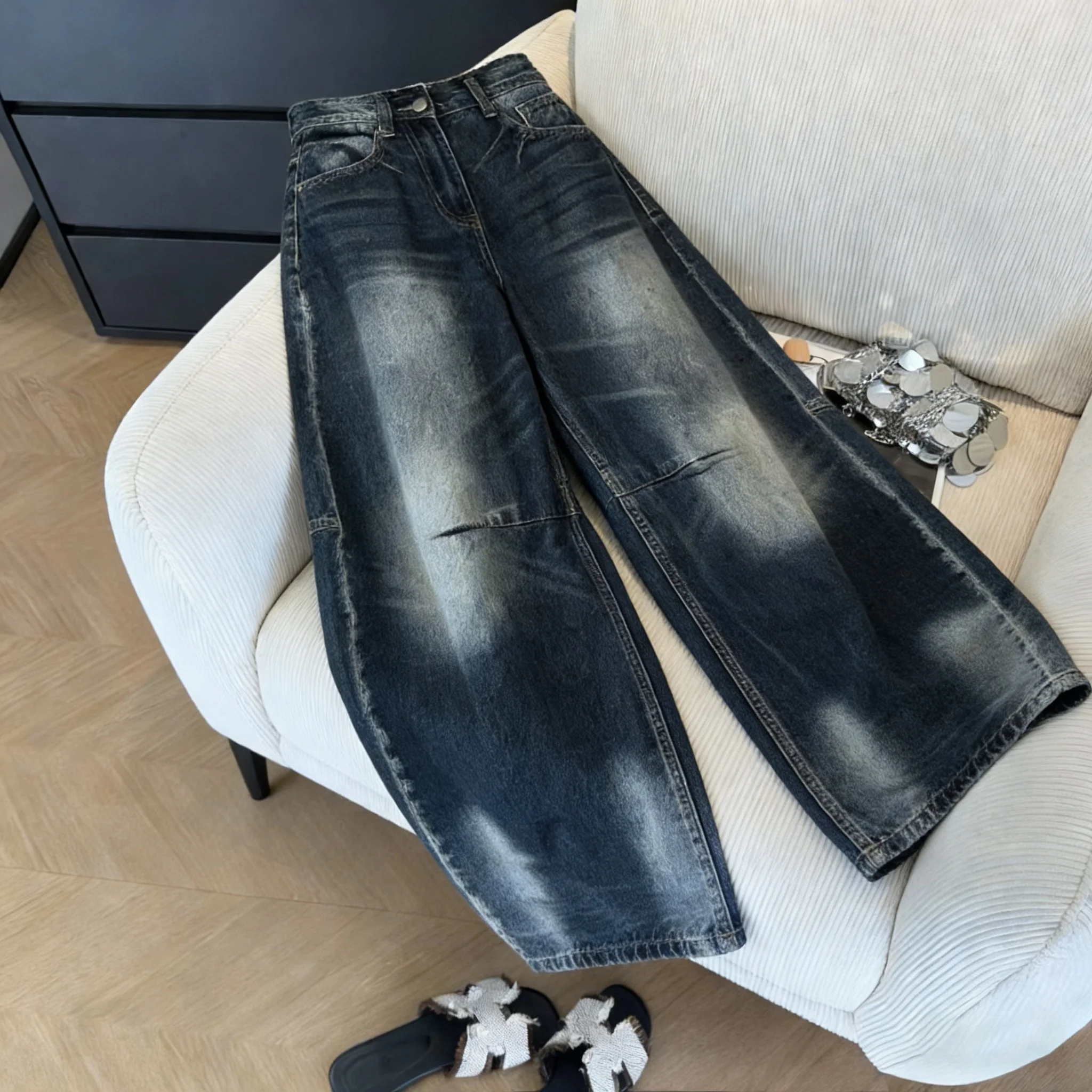 

Waed adual Wide Leg Jeans Loose Straight Vintage Jeans for Men And Women Spring Autumn Casual Comfortable Loose Jeans