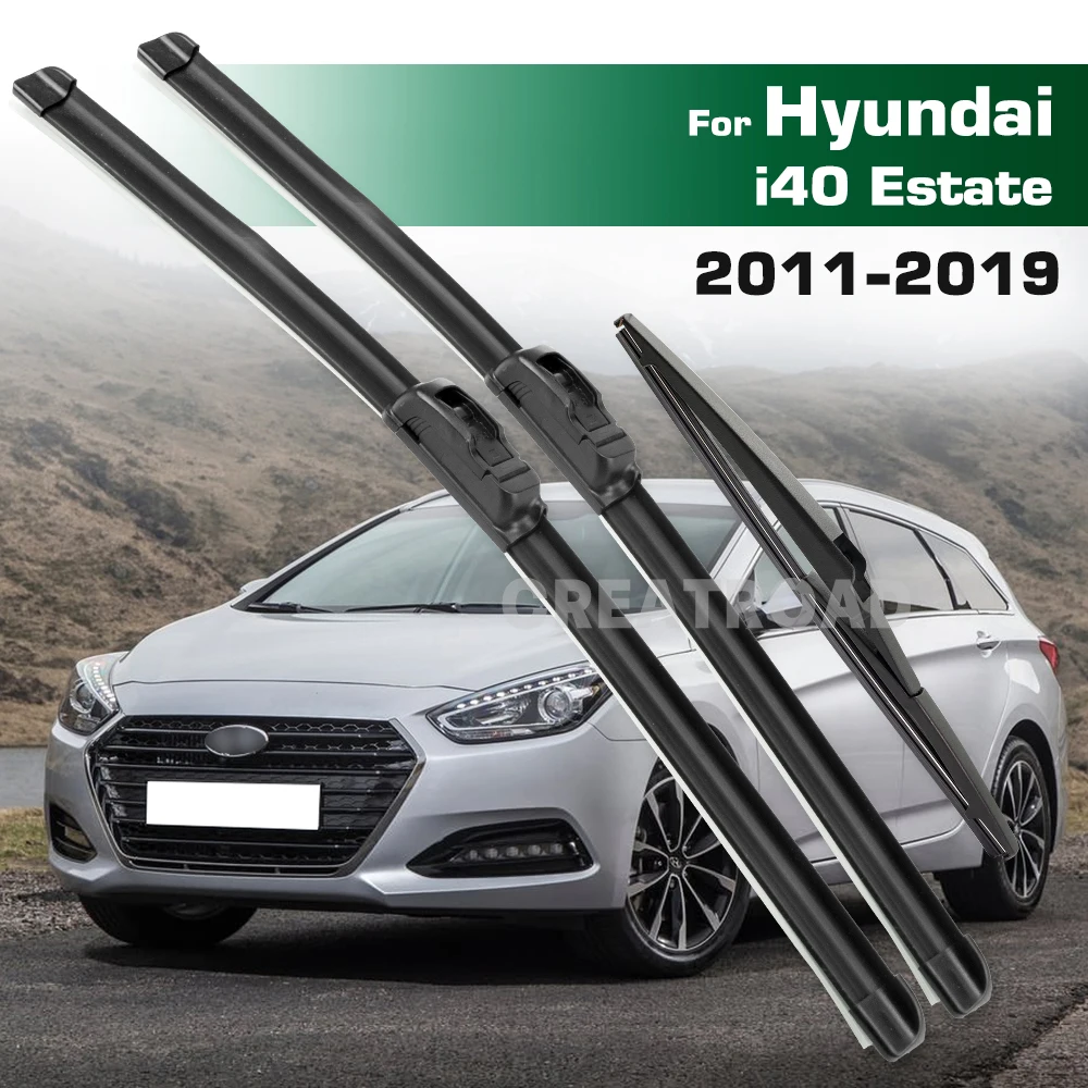 

GREATROAD Wiper LHD&RHD Front & Rear Wiper Blades Set For Hyundai i40 Estate 2011 - 2019 Windshield Windscreen Window Brushes
