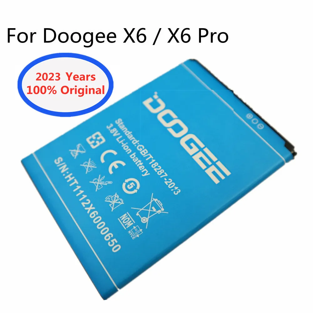 

2023 New 2PCS High Quality 3000mAh X6 Original Battery For DOOGEE X6 / X6 Pro X6pro Mobile Phone Replacement Lithium Li-ion