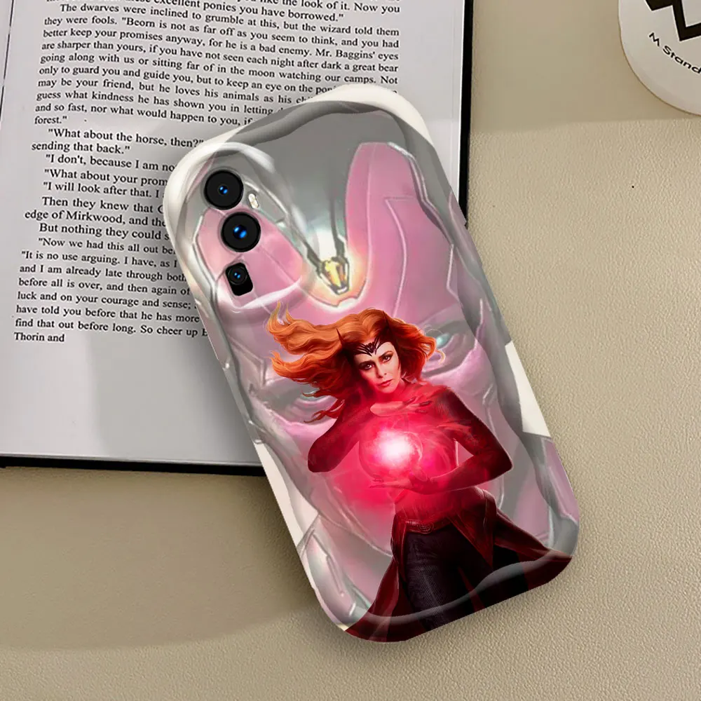 Marvel Scarlet Witch Wanda Vision Phone Case For OPPO Reno 11 11F 8 8T 7 7Z 6 5 5F 4 Pro A17 A16 A16S A54S A35 A15 3D Wave Cover