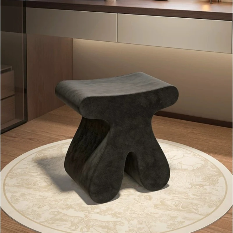 Bedroom Furniture high-end makeup chair female bedroom dressing table small stool modern minimalist cream style nail salon stool view 4