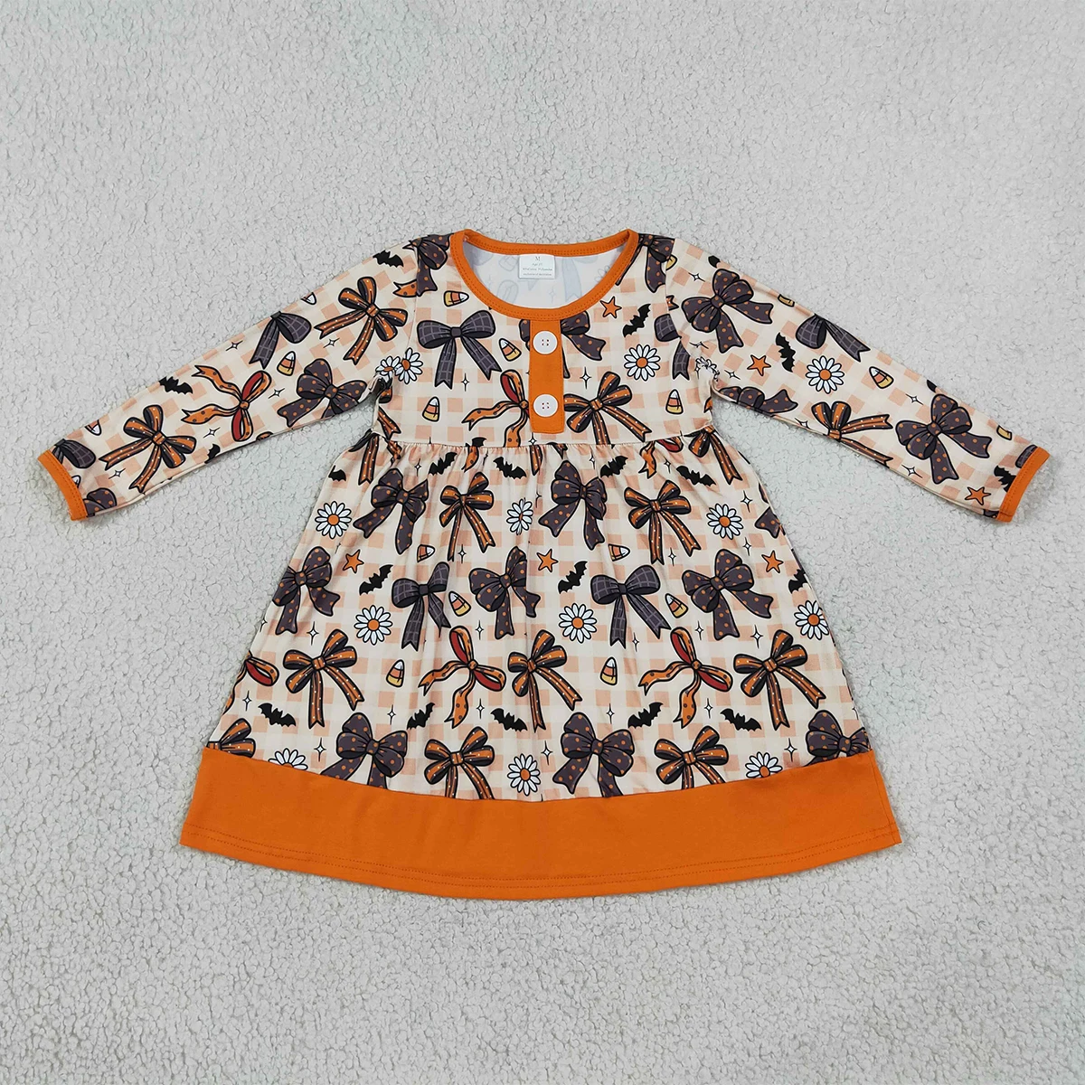 Baby Girl Bats Flowers Pockets Tunic Ruffle Pant Halloweens Clothes Sets Sibling Boutique Breathable Clothing Kids Dress Set