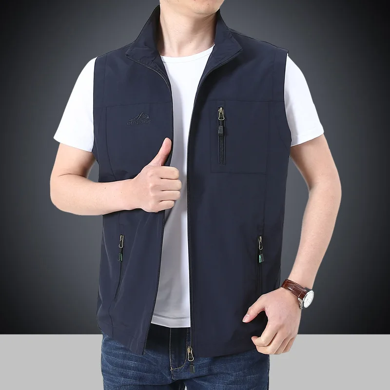 

Men's Spring Autumn New Green Thin Casual Fishing Jacket Vest
