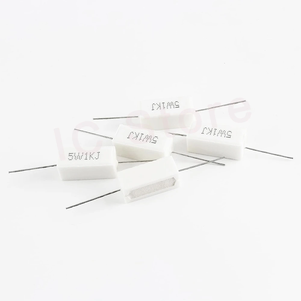 10PCS 5W Cement Resistor Power Resistance 0.01R ~ 150K 0.5R 1R 10R 100R 0.22 0.33 0.5 1 2 5 8 10 15 20 25 30 100 1K 10K Ohm image 4