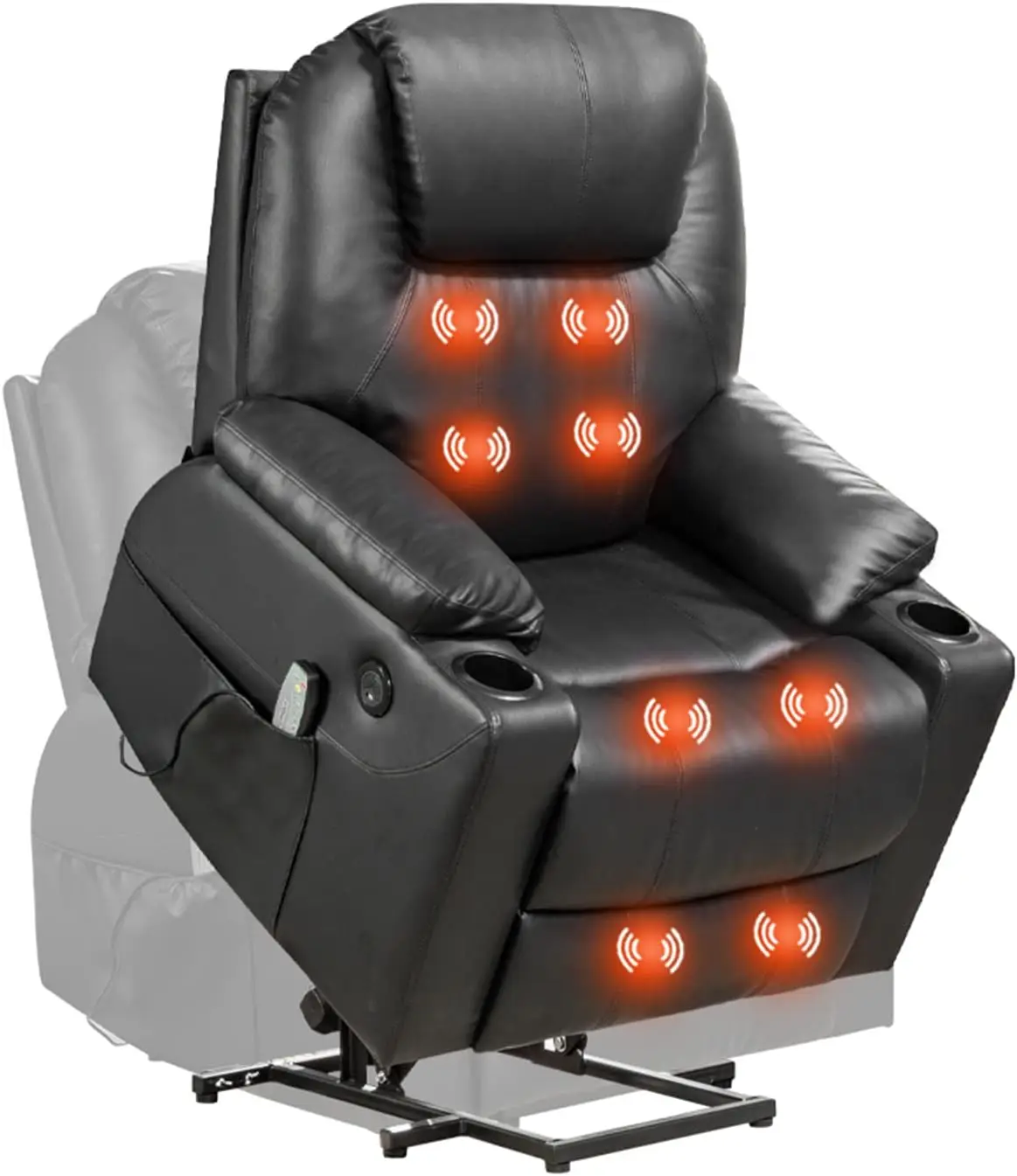 Electric Power Lift Chair Recliner Sofa for Elderly Massage Chair, Adjustable Furniture with Vibration Massage and Lumbar Heated