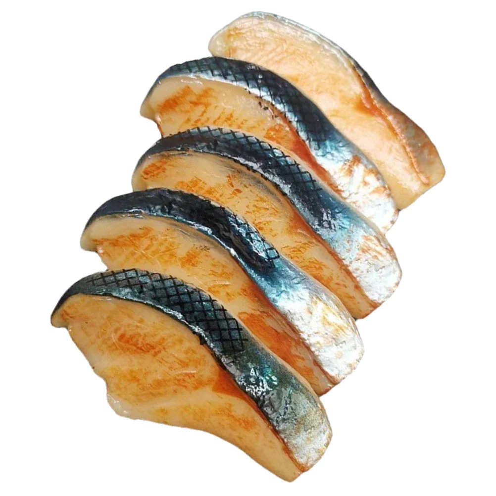 5 Pcs Fake Food Imitation Fish Nuggets Lifelike Pretend Props for Display Models Toy Meat Toddler