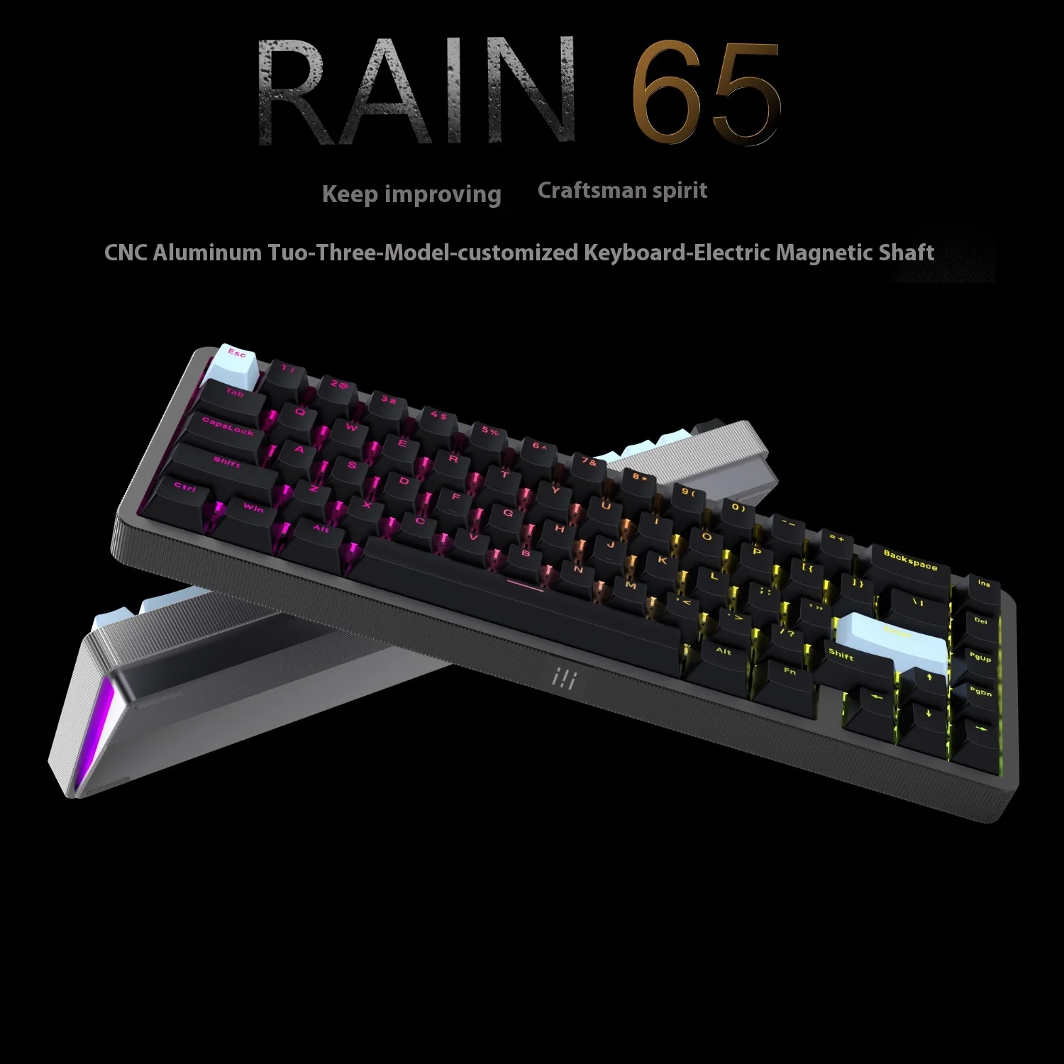 Imagem -06 - Teclado de Jogo Mecânico Liga de Alumínio Interruptor Magnético 8000hz Return Rate Modos Presente Gamer Ipi-rain65