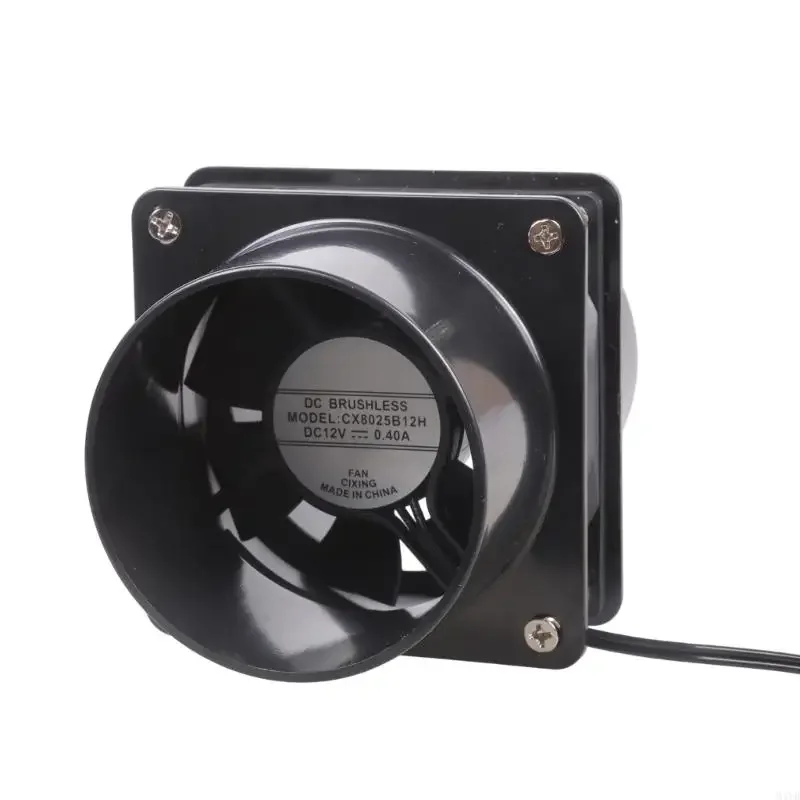 8cm Duct Fan Powerful Inline Extractor Fan 12V 0.4A Duct Blower Indoor Air Exhaust Fan with Speed Control For Work 37JD