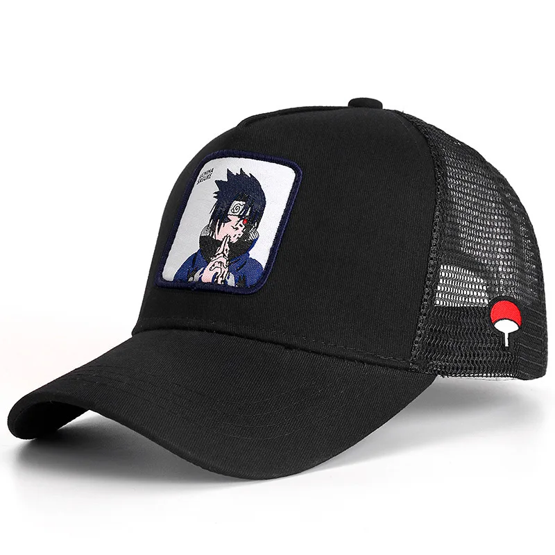NARUTO Men Hat Baseball Cap Summer Sun Shade Fashion Hip Hop Mesh Hat Adjustable Sports Hat Uzumaki Naruto Uchiha Sasuke