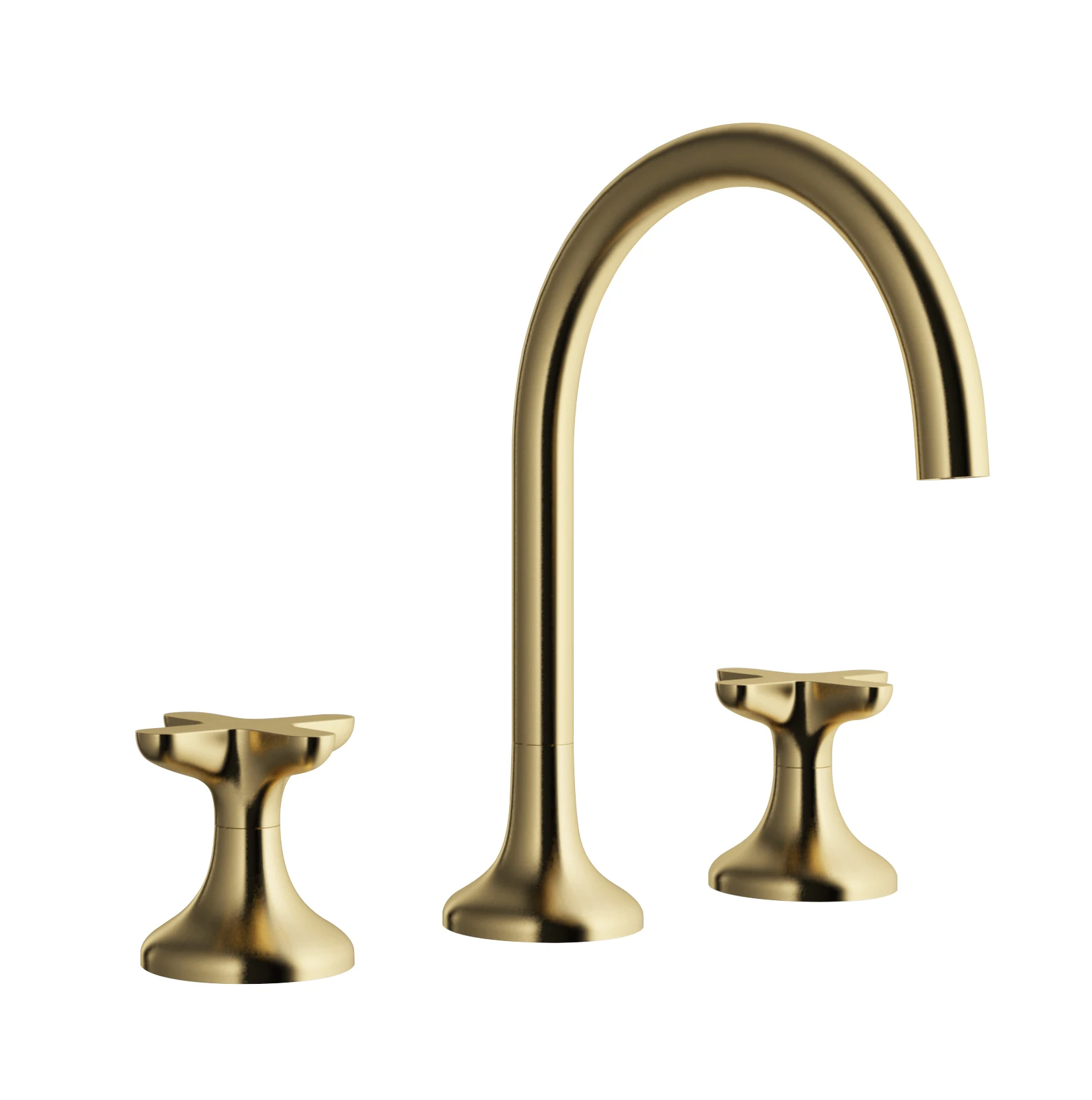 

Faucet Factory 3 Hole Basin Mixer Gold Brass Bathroom Faucet Deck Mounted Sink Faucet Bathroom