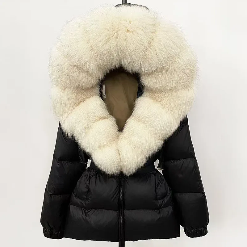 Women's Hooded Down Jacket, Versatile Thickened Warm Jacket with Fox Fur Collar, High-Quality Puffer Jacket, 2026, New Arrival,