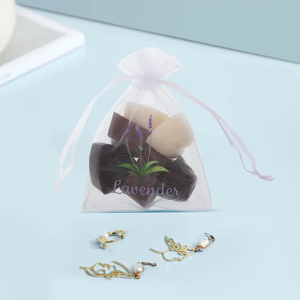 

20 pcs Lavender Scented Sachets Drawstring Mesh Empty Gauze Pouches For Aromatherapy Storage Small Fragrance Bags Multi-Use
