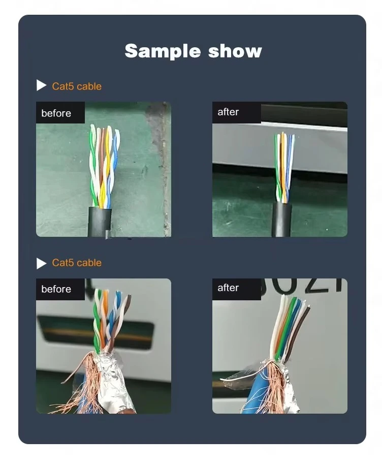 آلة تصنيع كابل الشبكة RJ45 RJ12 آلة تسطيح الأسلاك Cat6 آلة استقامة أسلاك الكابلات الشبكية Cat56