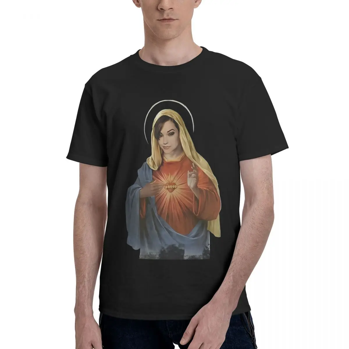 

Sasha Grey Mother Mary Ironic, повседневная дышащая удобная футболка из 100% хлопка, новые подарки и футболки, мужские футболки