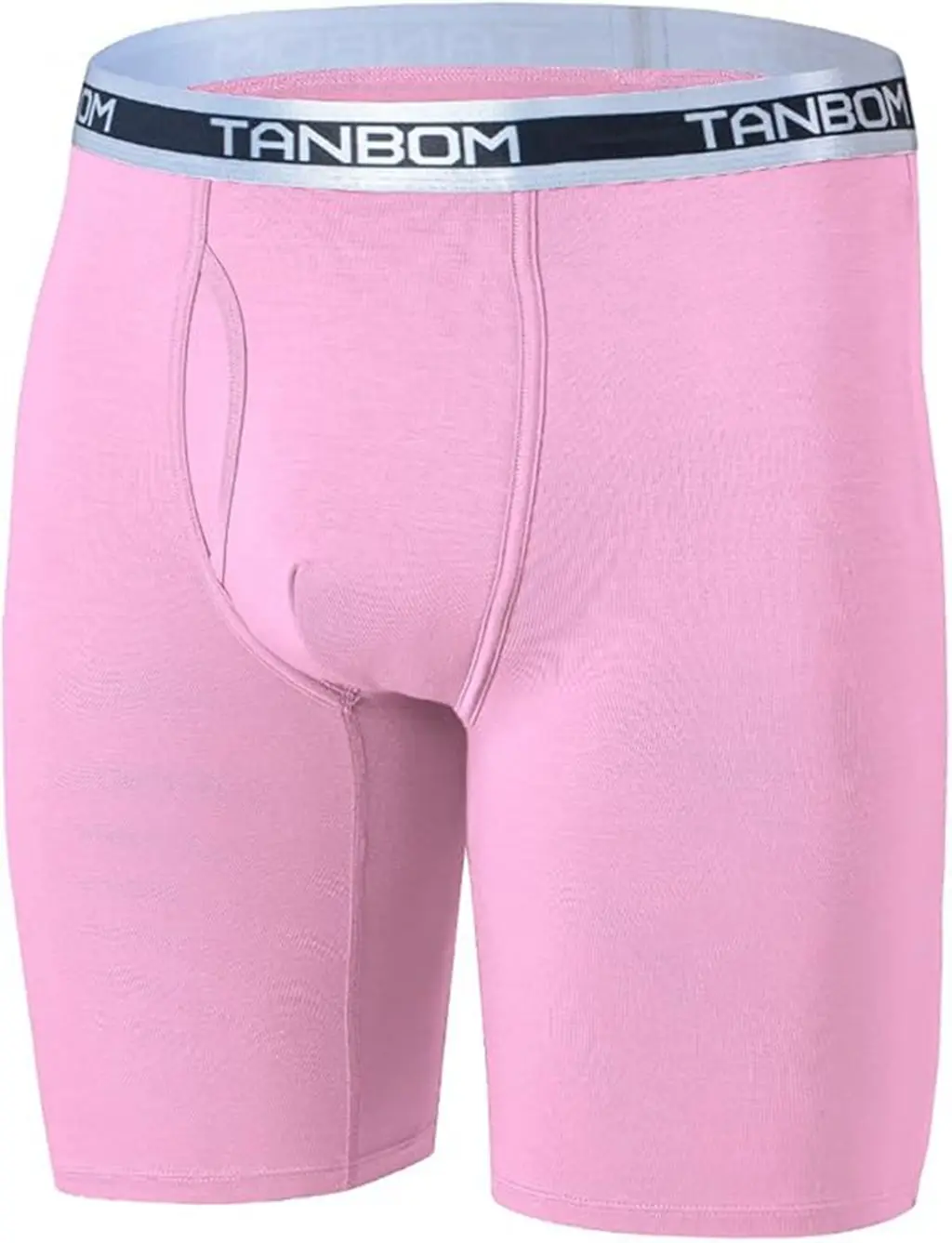 Jinshi Men's Long Leg Boxer Briefs Bamboo Soft Breathable Open Fly Boxers No Ride Up Underwear