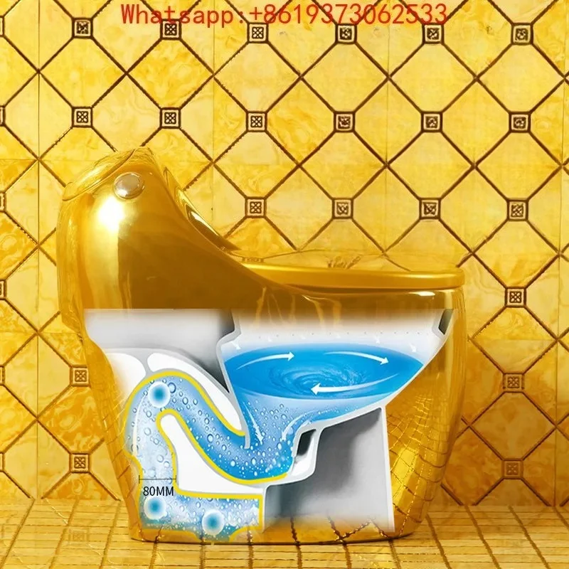 European-style Golden Egg-shaped Toilet Creative Siphon Silent Pumping Gold-plated Deodorant Large-diameter Household Toilet