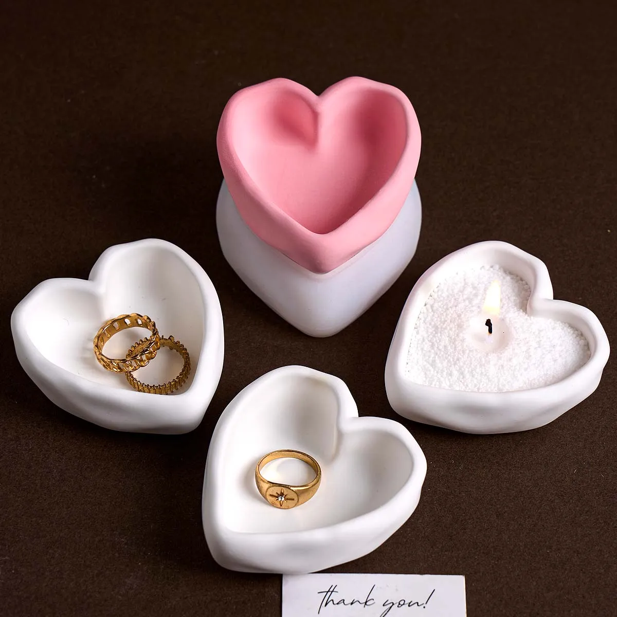 Liebe Form Kerze Schüssel Silikon Form DIY Unregelmäßige Herz Kerze Schiff Gips Formen Harz Lagerung Box Handwerk Machen Wohnkultur