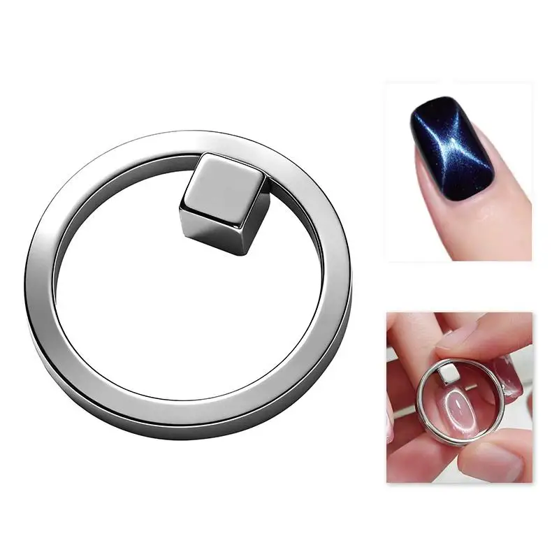 NewHollow Circle Cat Eye Magnet Gel Nail Polish Rings Offer Easy Cat Eyes Designs Glass Bead Effect Nail Magnetic Manicure Tools