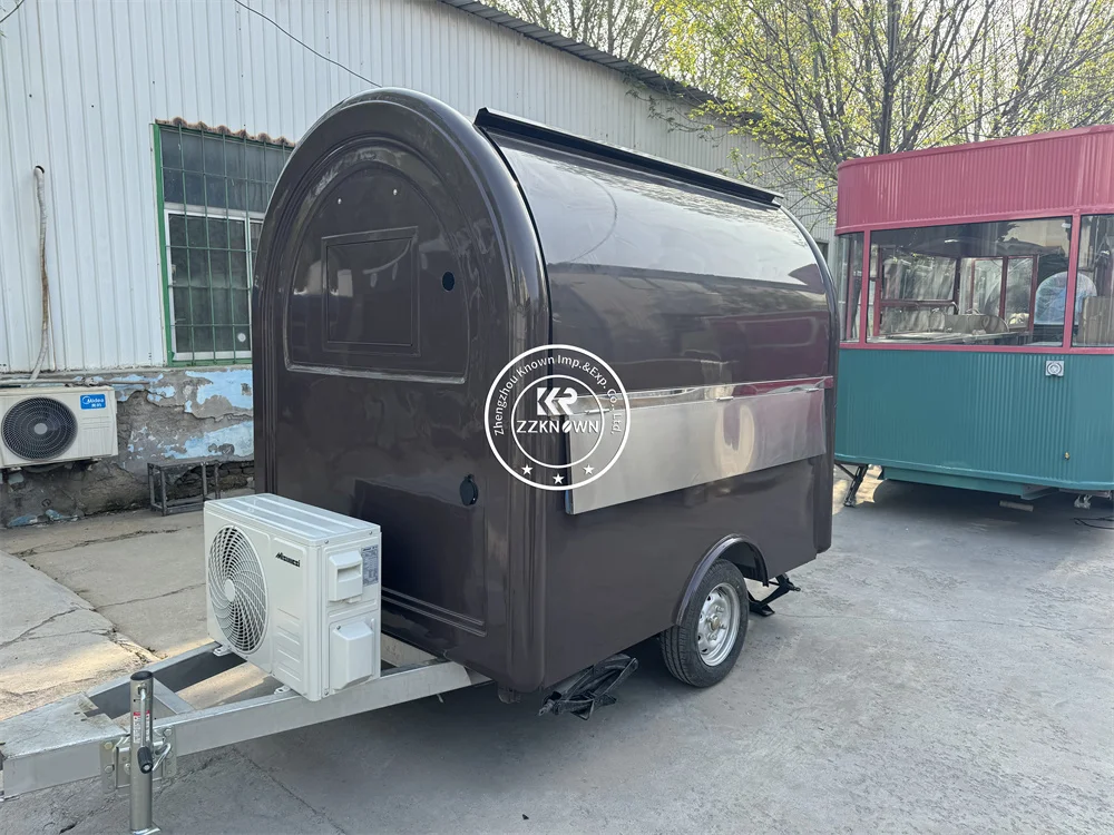 

Fast Food Truck Trailer Mobile Coffee Shop Street Snack Pizza Kiosk Concession Food Trailer With Catering Equipments