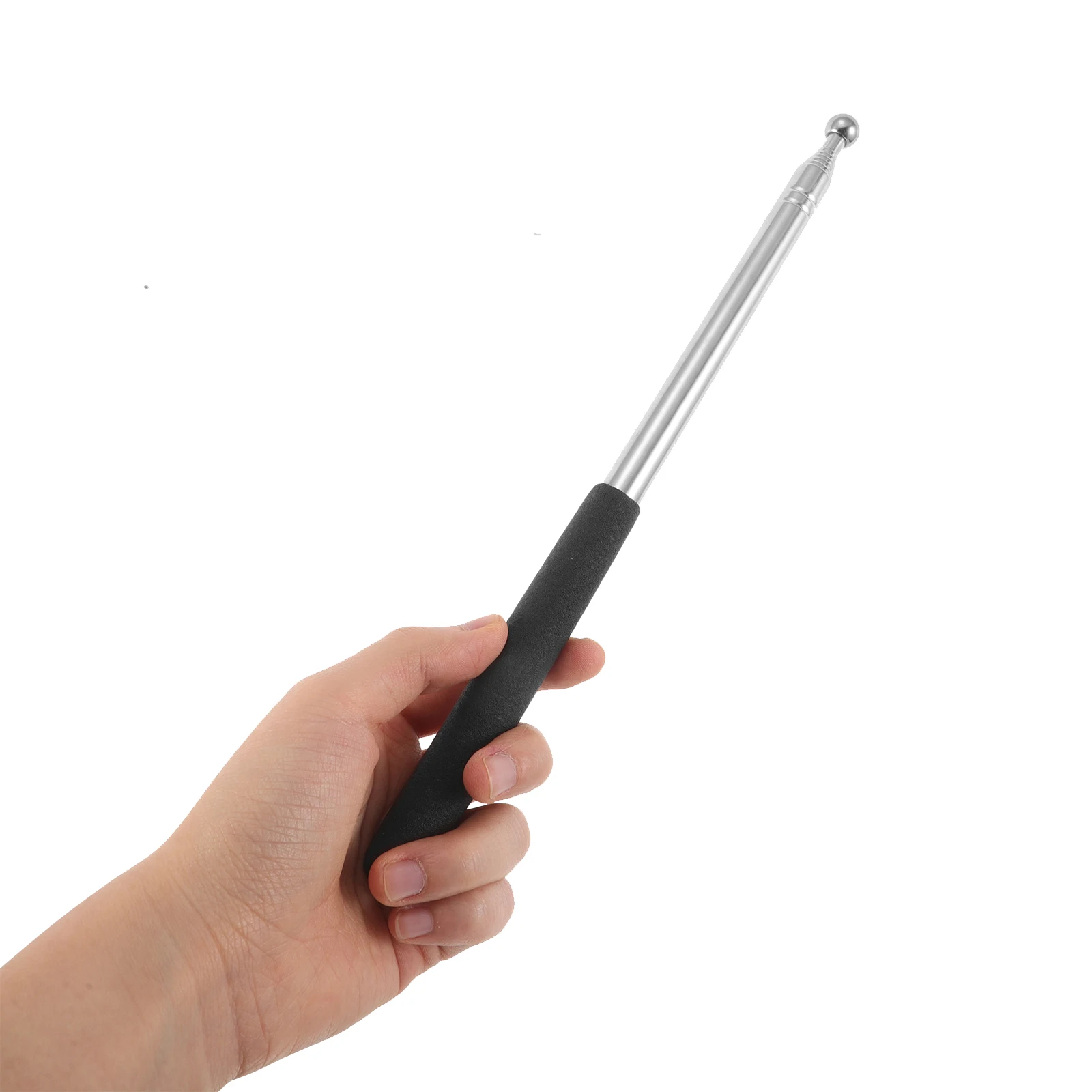 Pointeur à main extensible en acier inoxydable, 2 pièces, conception rétractable, léger et Portable pour les tours en plein air, enseignement en classe