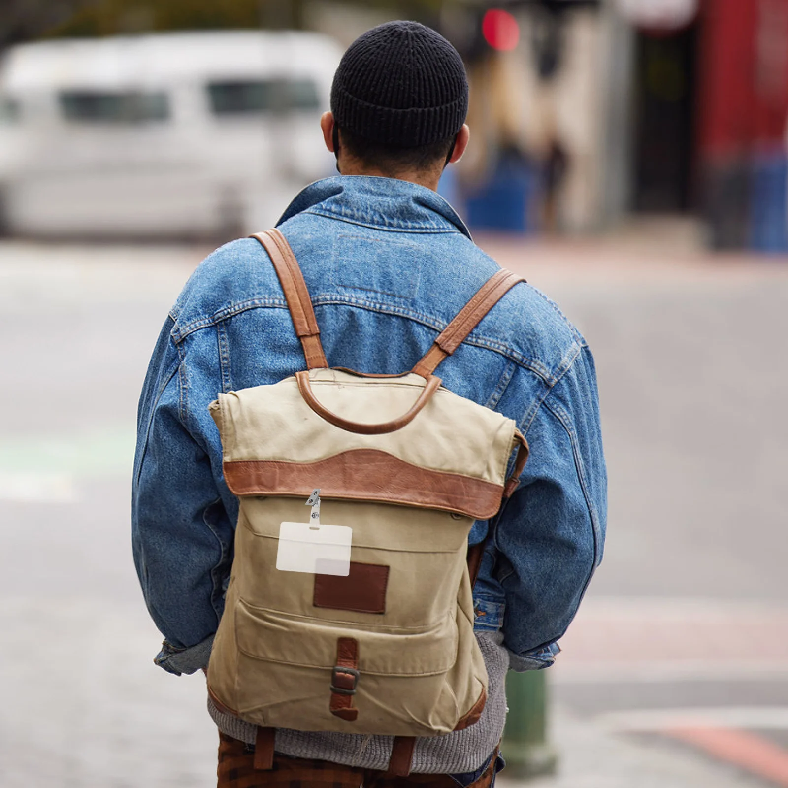 

120Pcs Vertical Badge Holders Clear PVC Straps Metal Clips Portable Lightweight Id Card Clamps for Office School Hospital