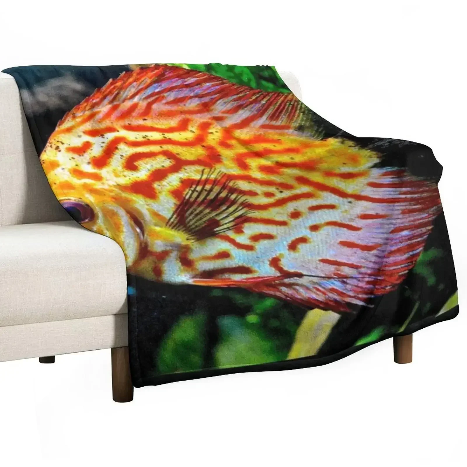 

Fishes! Discus Fish Throw Blanket Retros Summer warm for winter Decorative Sofa Blankets