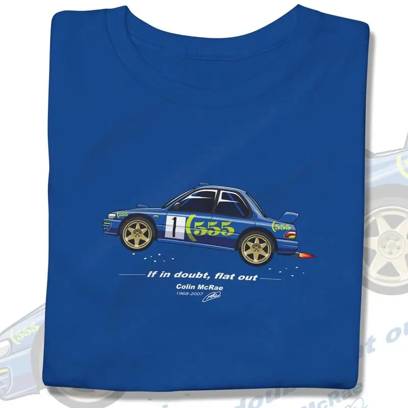 تي شيرت WRC Impreza JDM Car، تي شيرت Rally Legend المسطح، تحية إلى Colin McRae