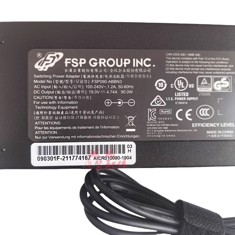 Genuine FSP FSP090-ABBN3 19V 4.74A Switching Power Adapter 90W Laptop Power Supply Charger FSP090-ABBN2 ​FSP090-ABAN2 5.5*2.5mm