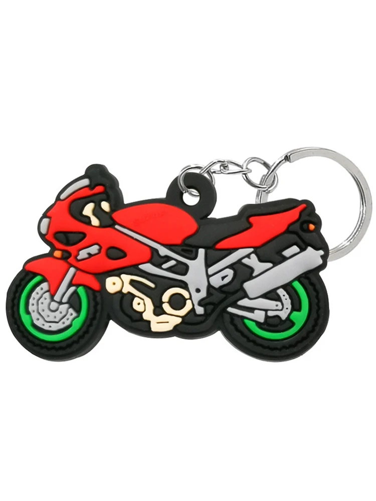 Porte-clés de moto en forme de dessin animé pour hommes et femmes, porte-clé de voiture, sac bibelots, accessoires, cadeau, vente en gros, 1 pièce