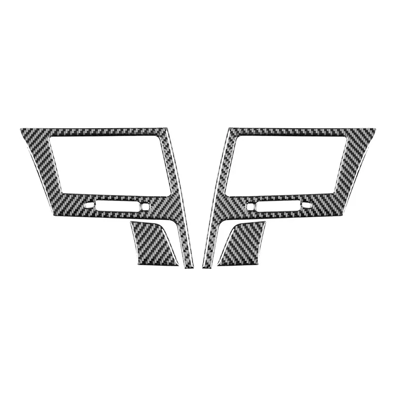 2PCS For Lexus LX 2008-2015 Carbon Fiber Automotive Interior Central Console Air Conditioning Outlet Frame Decoration Stickers