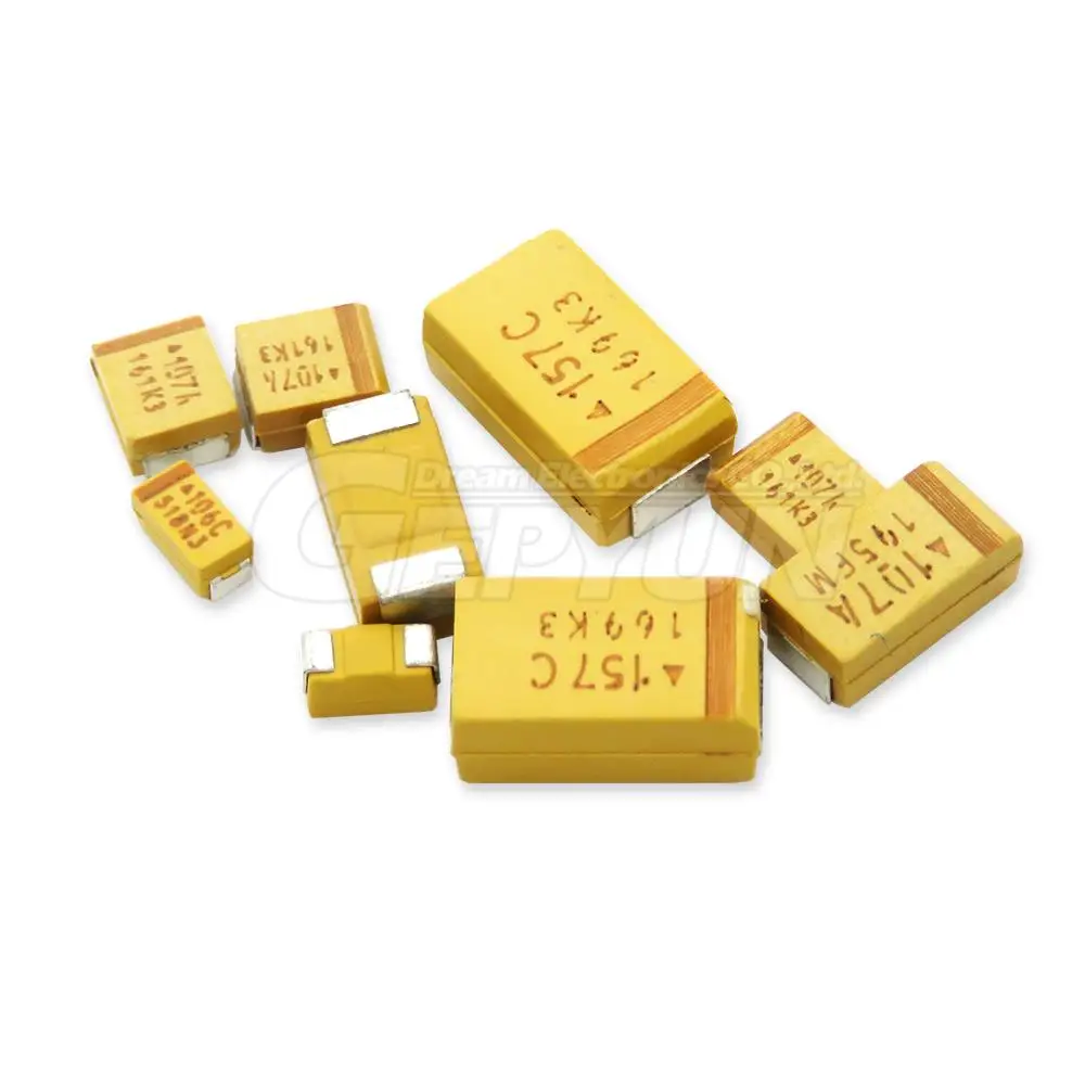 10pcs A B C D Type SMD Tantalum Capacitor 476 106 6.3V 10V 16V 25V 35V 0.33/0.47/2.2/3.3/10/22/33/47/100/150/220/330/470 UF SMD