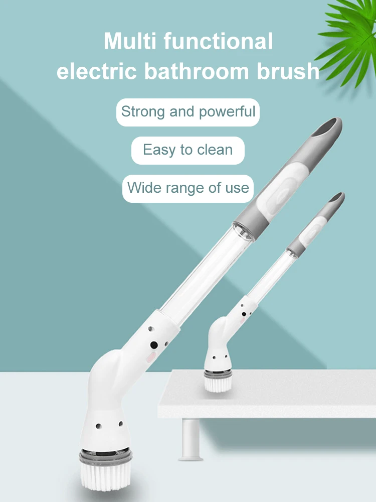 Electric Spin Scrubber With 5 Replaceable Brush Head Power Electric Cleaning Brush Handheld Rechargeable Shower Scrubber