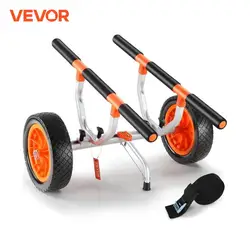 VEVOR Carrito de Kayak de Alta Resistencia Carga de 204 kg Carro de Transporte desmontable para Canoas con Ruedas de 30,5 cm Pie de Apoyo Antideslizante y Correa de Amarre para Kayaks Canoas Botes