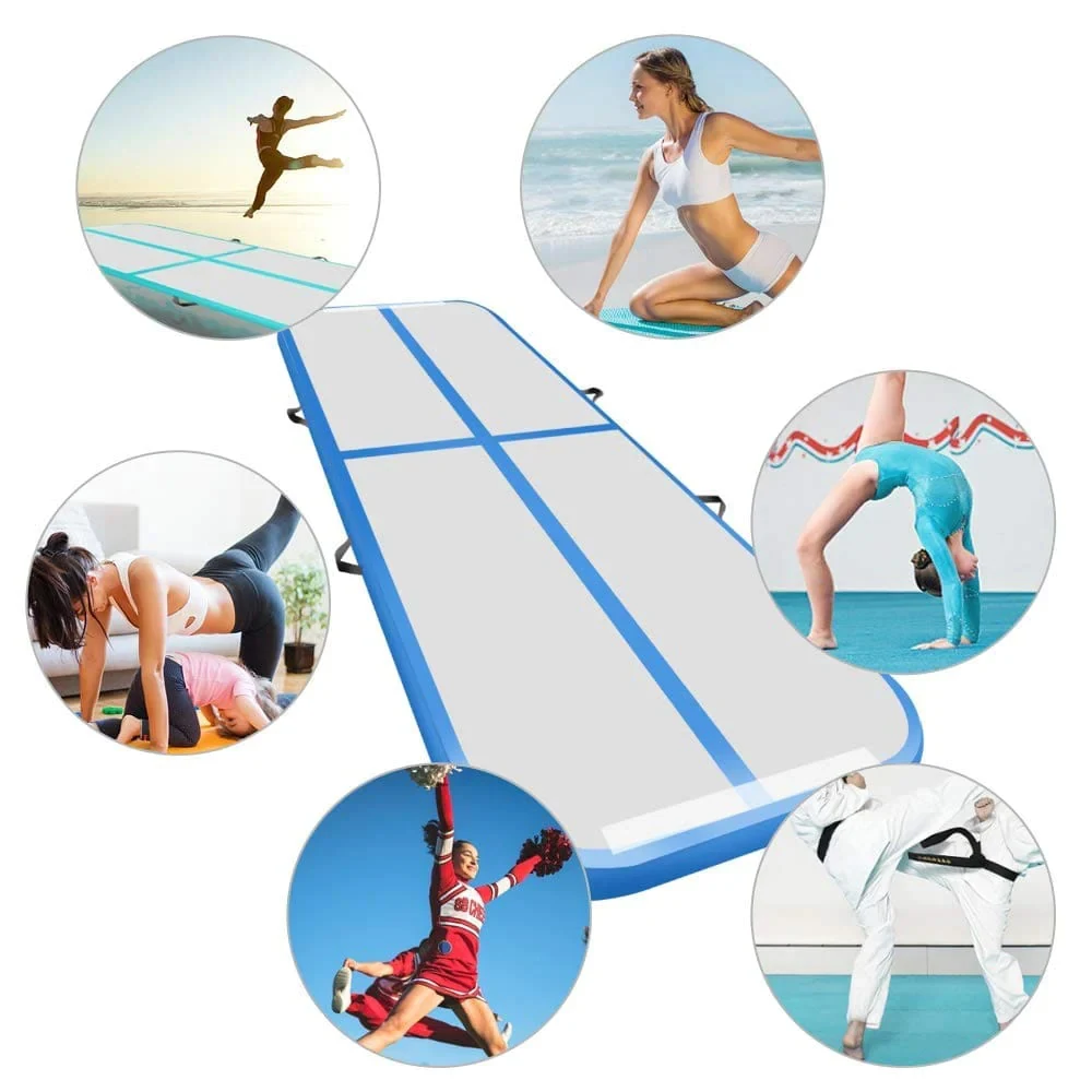 Pista de aire inflable con logotipo personalizado, con bomba eléctrica, estera de aire para gimnasia, suelo de entrenamiento de Yoga para interiores y exteriores, superventas