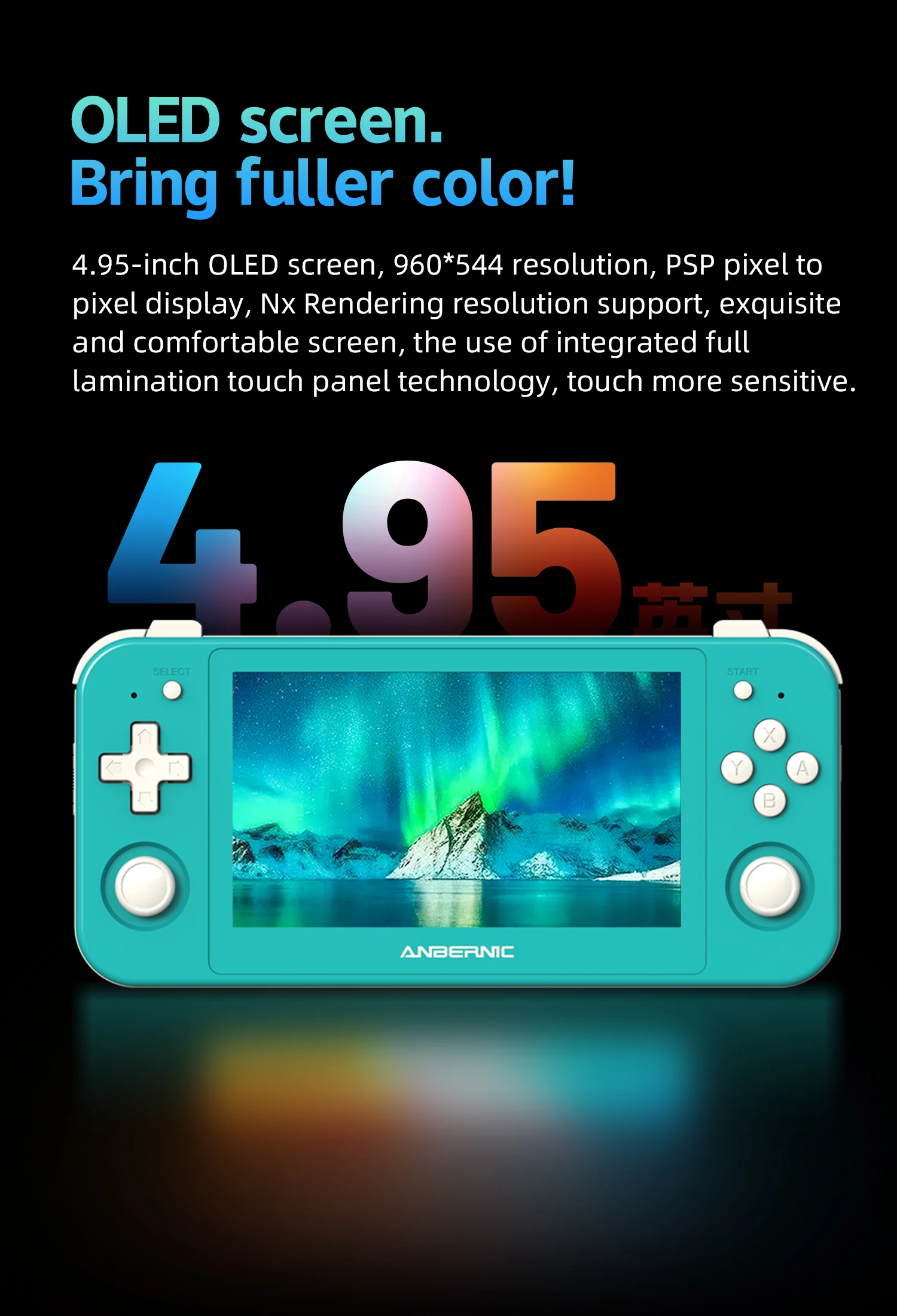 ANBERNIC RG505 Handheld Game Console 4.95" OLED Screen Android 12 Unisoc T618 Support WIFI Bluetooth OTA Update - Image 2