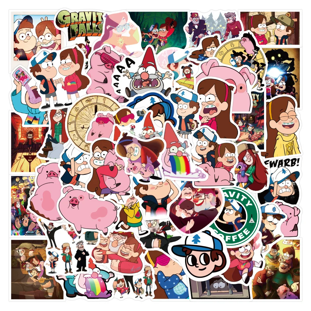 10/30/50PCS Cartoon GravityFalls Graffiti Stickers Exquisite Decals Ipai Diary Laptop Guitar Skateboard Stickers Wholesale