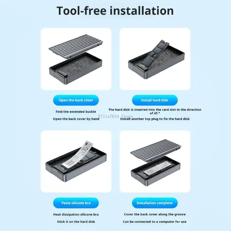 

Portable USB4 M.2 NVMe Drive Enclosure 40Gbps Speed Tool Less Setups for Laptop Desktop