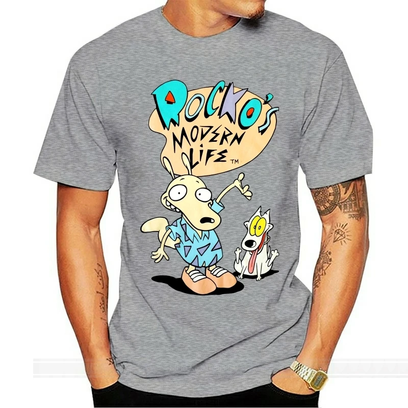 

Футболка Rocko Modern Life (S-M), футболка с героями мультфильмов, Новинка! Летняя новая мода с коротким рукавом