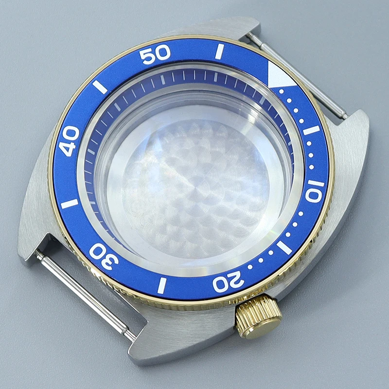 

Silvery Golden 41mm Men Watch Case Sapphire Glass Unidirectional Bezel Fit Seiko NH35 NH36/38 Movement 28.5mm Dial blue chapter