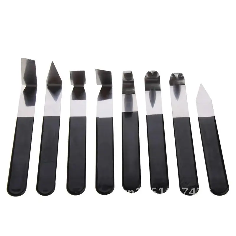 Pottery Clay Sculpture Carving 8 Pcs Stainless Steel With Rubber Handle