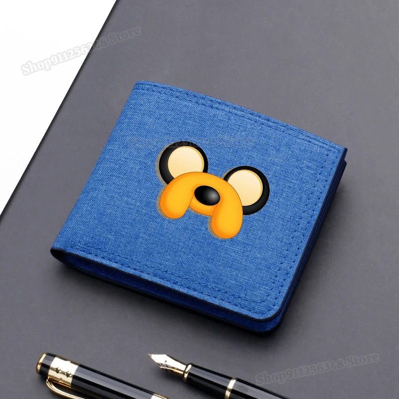 محفظة وقت المغامرة الكرتونية للرجال والنساء حاملي البطاقات جيك فين أنيمي الشكل طباعة Slimwallet السفر في الهواء الطلق المال كليب هدية