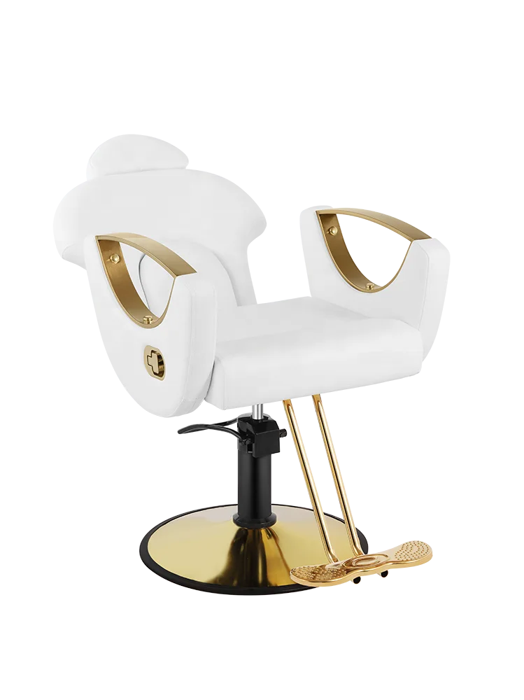White Hair Beauty Salon Equipment Hydraulic Barber Styling Chair Beauty Salon Hairdressing Chair for Hair Cut
