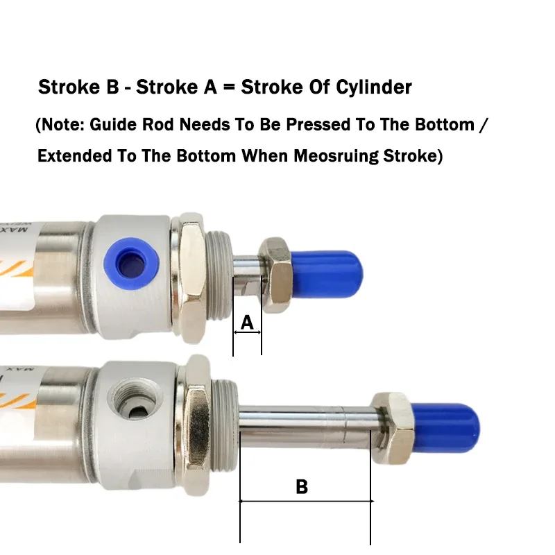 MA16 20 25 32 40mm Bore Mini Pneumatic Air Cylinder 25 50 100 200 300 400 500mm Stroke Stainless Steel Small Double Action Part