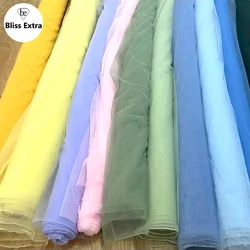 Soft Tulle Fabrics Wedding Celebration Curtain Clothing Blue Sage Green Yellow Mesh Layout Chair Back Yarn Encryption Gauze