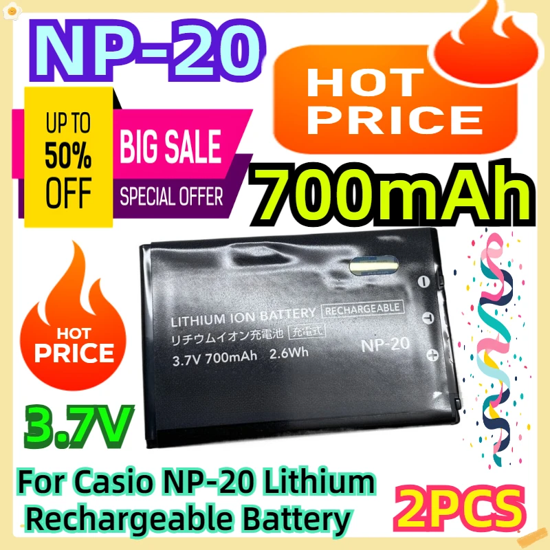 

For Casio NP-20 Lithium Rechargeable Battery 2pcs