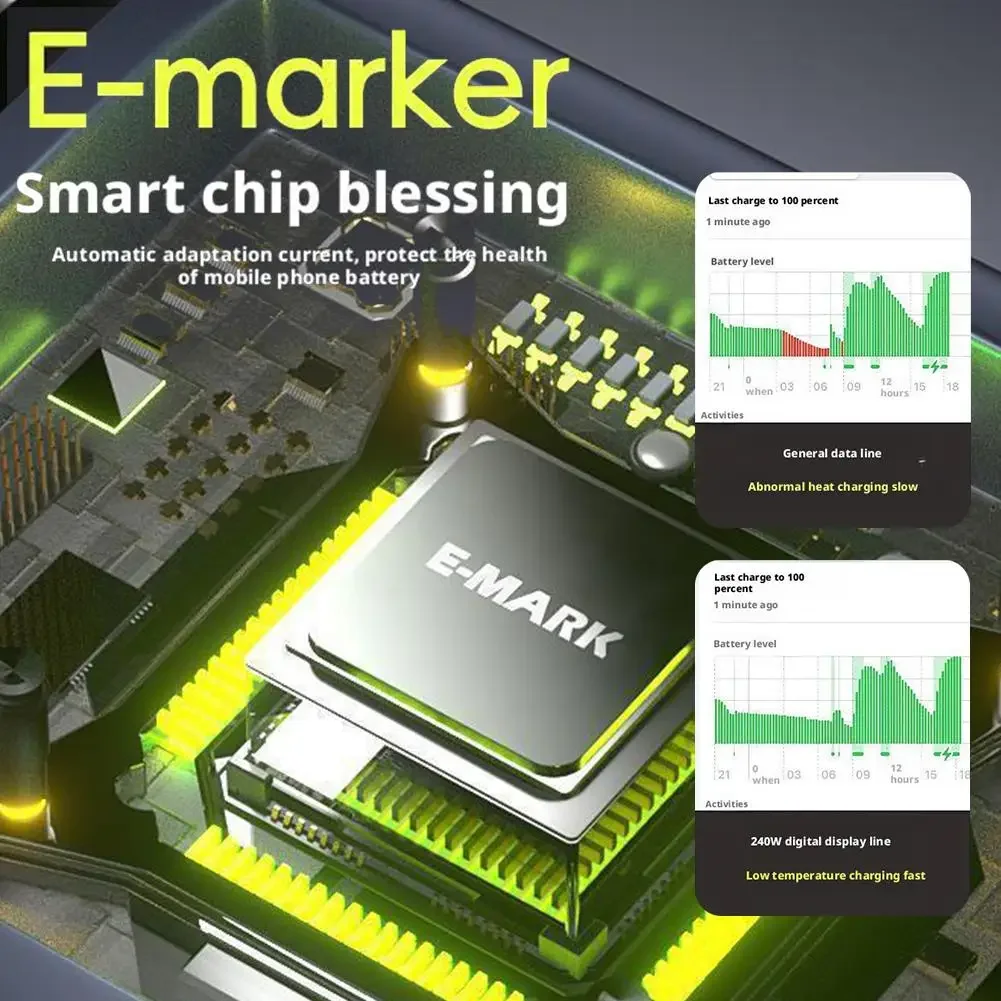 2026 جديد 240 واط USB C كابل مزدوج نوع C إلى C الحبل مع شاشة رقمية مراقبة الوقت 480Mbps عالية السرعة نقل البيانات شاحن سريع #6