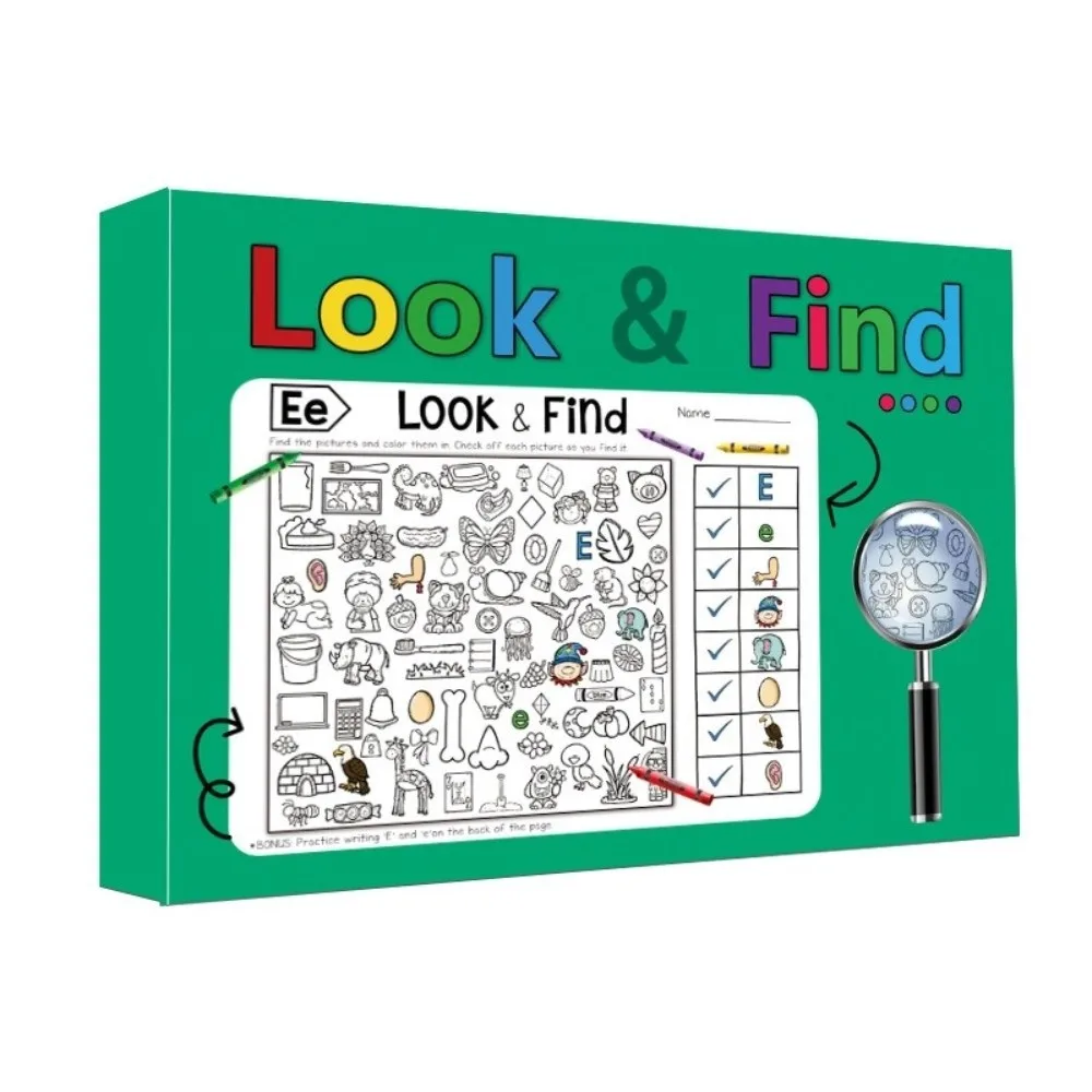 Interactive Find & Color Book Enhanced Attention Observation Skills Hidden Object Coloring Book Thicken Paper Seek & Color Book