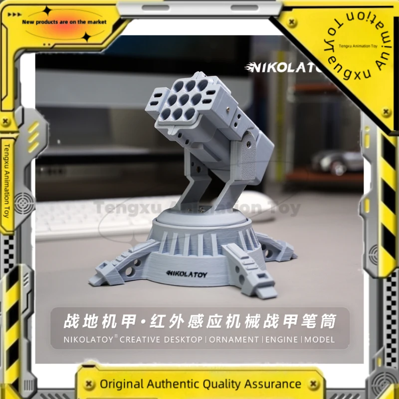 

Spot Goods NIKOLATOY Pencil Holder Storage Box with Infrared Gesture Control Battle Mech DIY Figurine Office Desktop Display