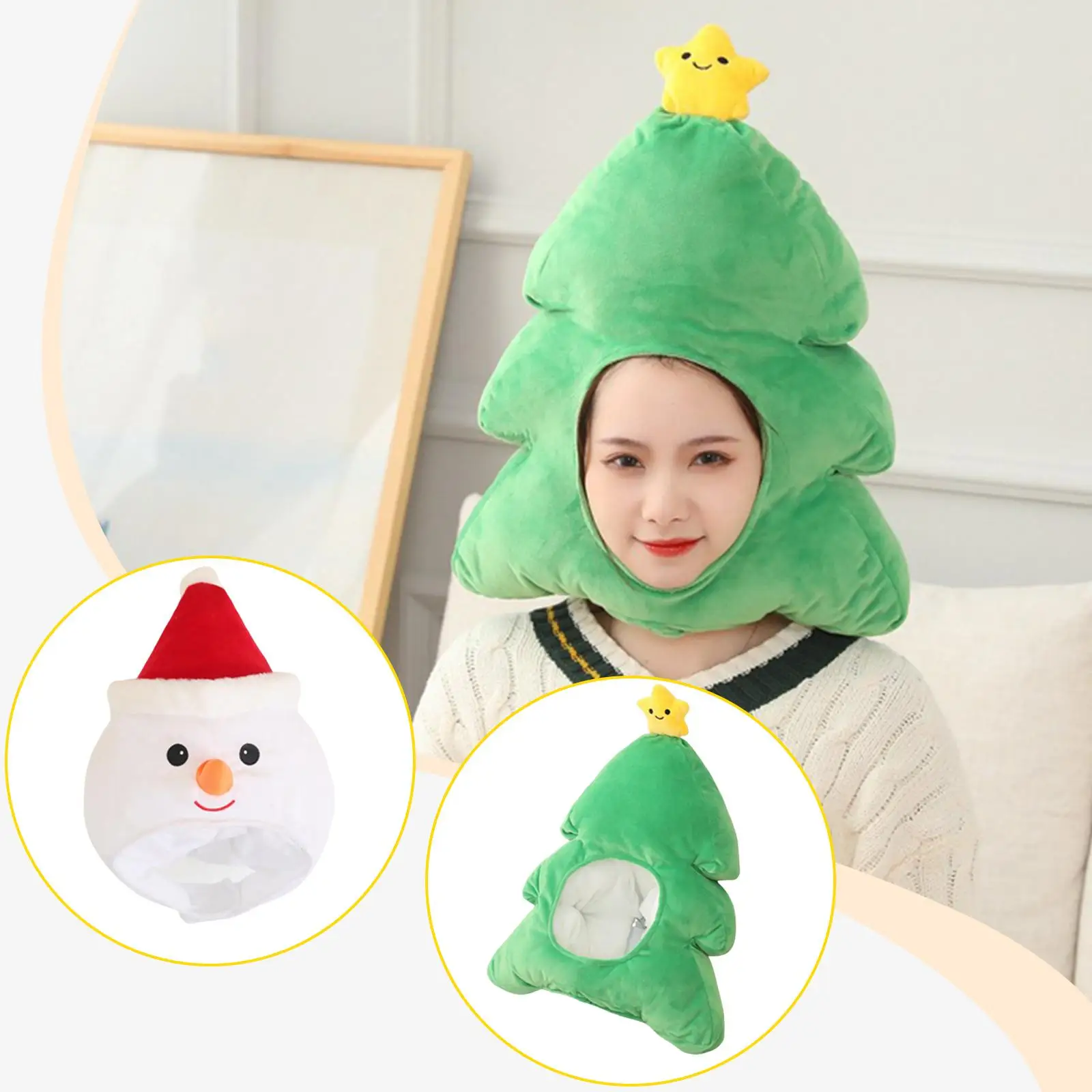 

Christmas Tree Hat Party Supplies Novelty Lightweight Snowman Hat Fancy Dress up Headwear for Themed Party Holiday Anniversary